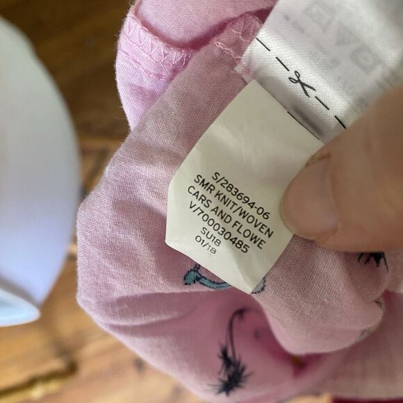 Gap Dreamer Print Poplin Pajamas Women’s XL Pink Cars Flowers Cotton Drawstring - Picture 7 of 8